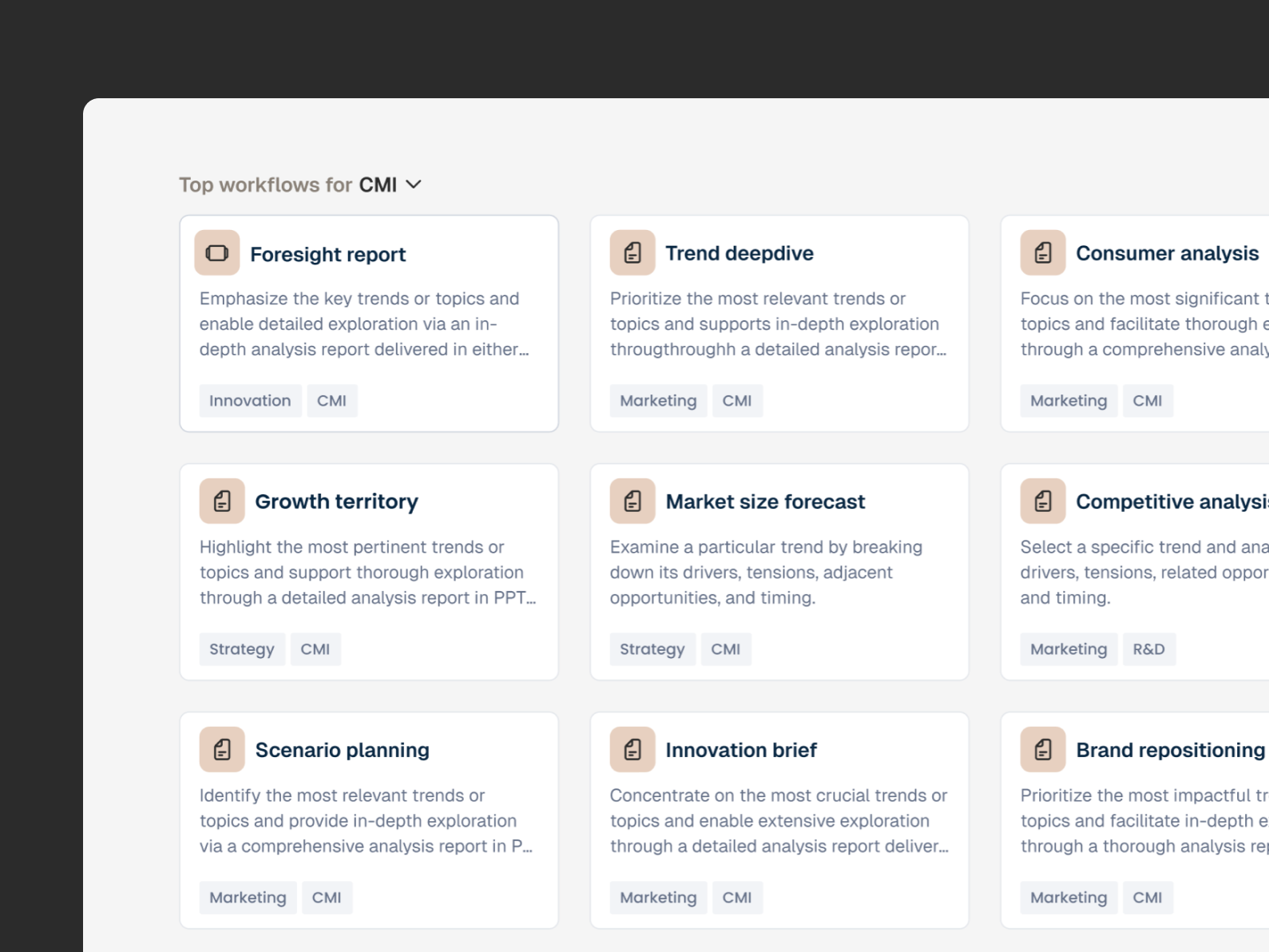 Agentic workflows interface